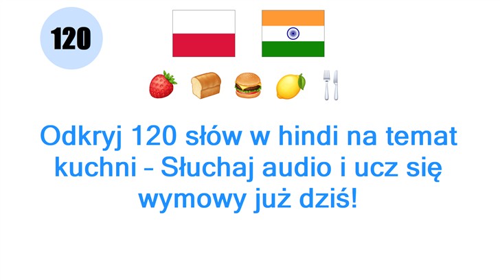 Odkryj 120 słów w hindi na temat kuchni – Słuchaj audio i ucz się wymowy już dziś!